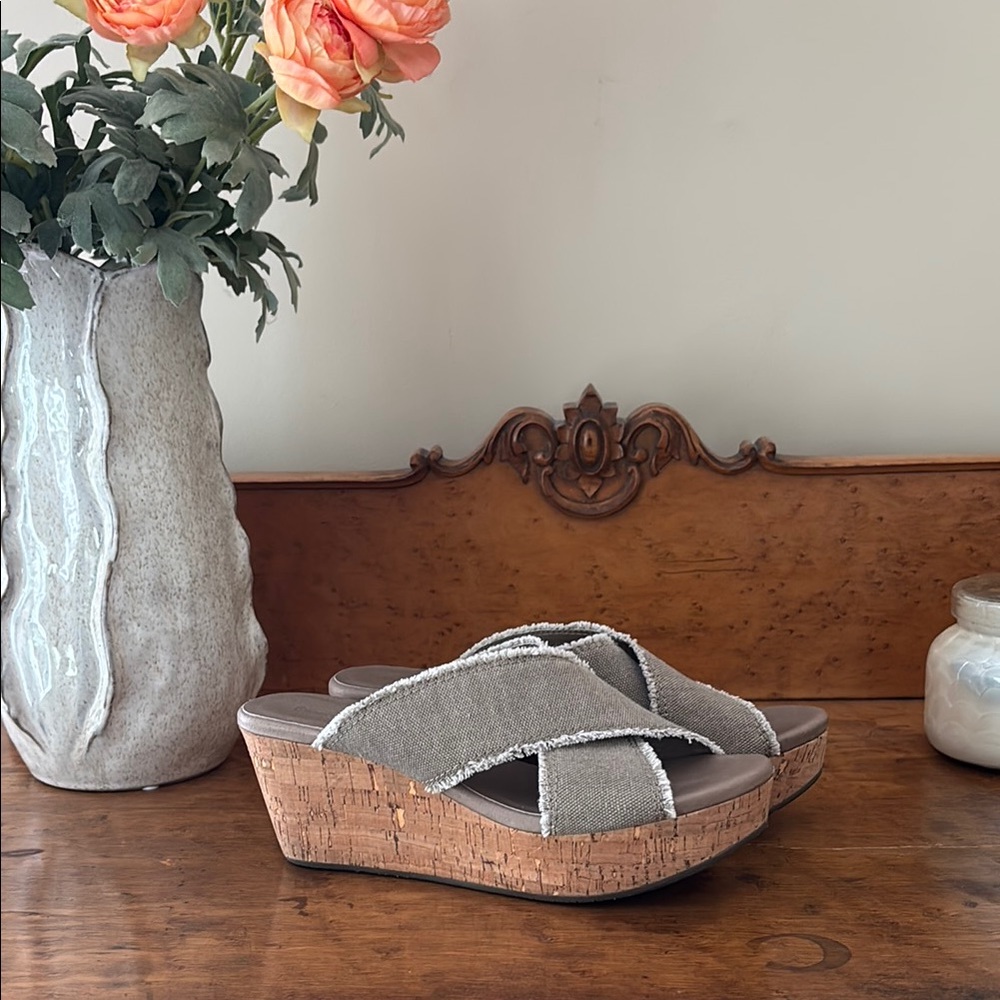Chocolat Blu Taupe Wedge Sandals
